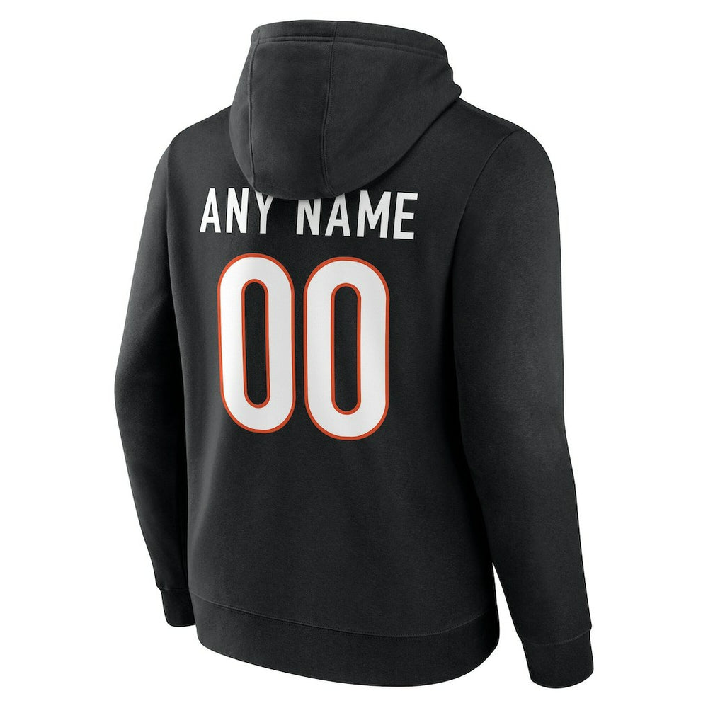 Cincinnati Bengals Team Authentic Personalized Name & Number Hoodie - Black - NFL