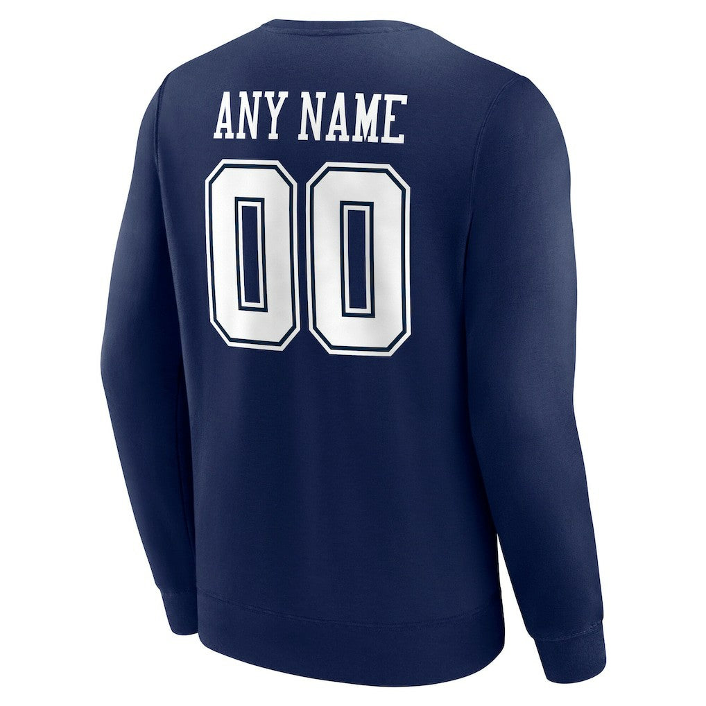 Dallas Cowboys Team Authentic Personalized Name & Number Sweatshirt - Navy - NFL