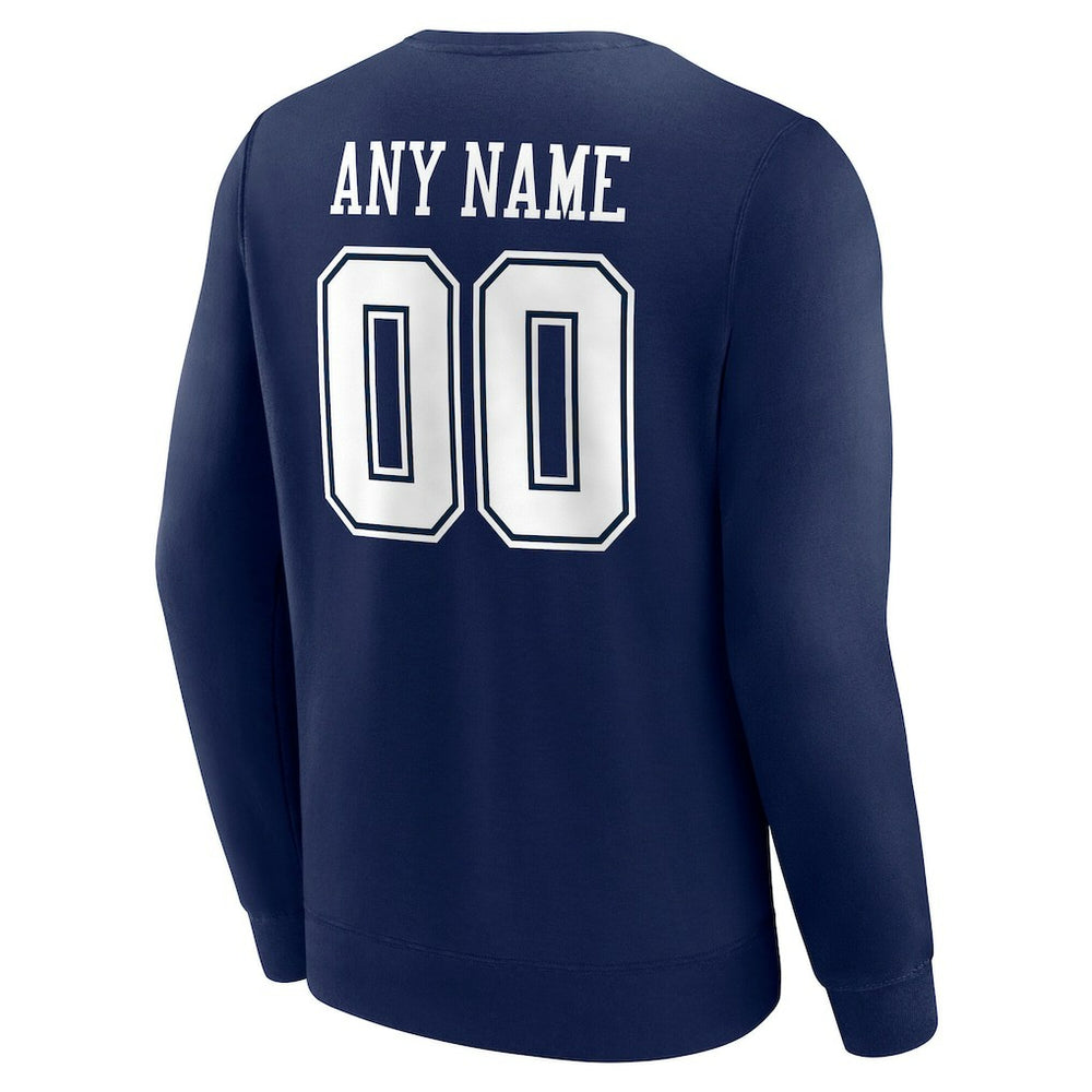 Dallas Cowboys Team Authentic Personalized Name & Number Sweatshirt - Navy - NFL