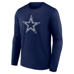 Dallas Cowboys Team Authentic Personalized Name & Number Long Sleeve T-Shirt - Navy - NFL