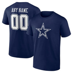 Dallas Cowboys Team Authentic Personalized Name & Number T-Shirt - Navy - NFL