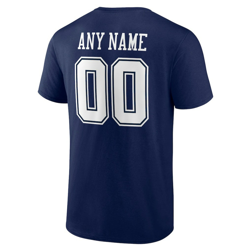 Dallas Cowboys Team Authentic Personalized Name & Number T-Shirt - Navy - NFL