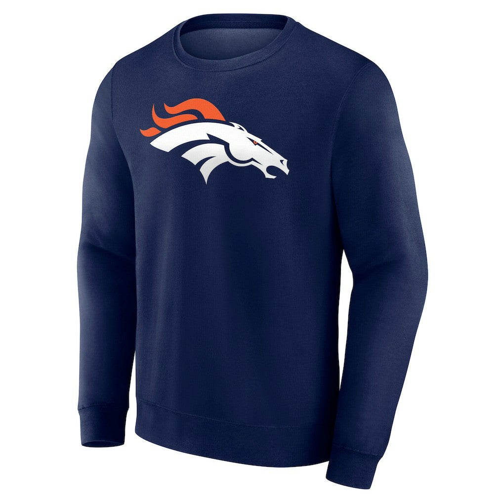 Denver Broncos Team Authentic Personalized Name & Number Sweatshirt - Navy - NFL