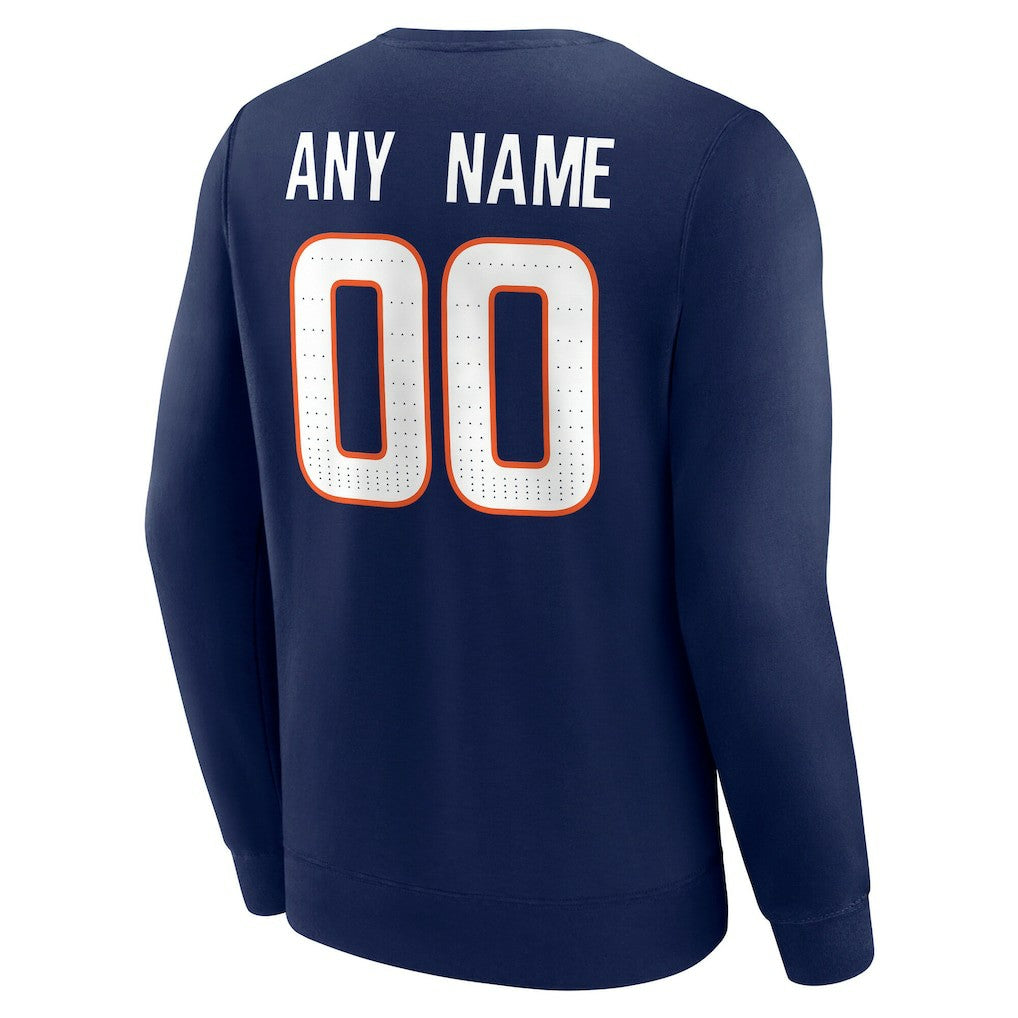 Denver Broncos Team Authentic Personalized Name & Number Sweatshirt - Navy - NFL
