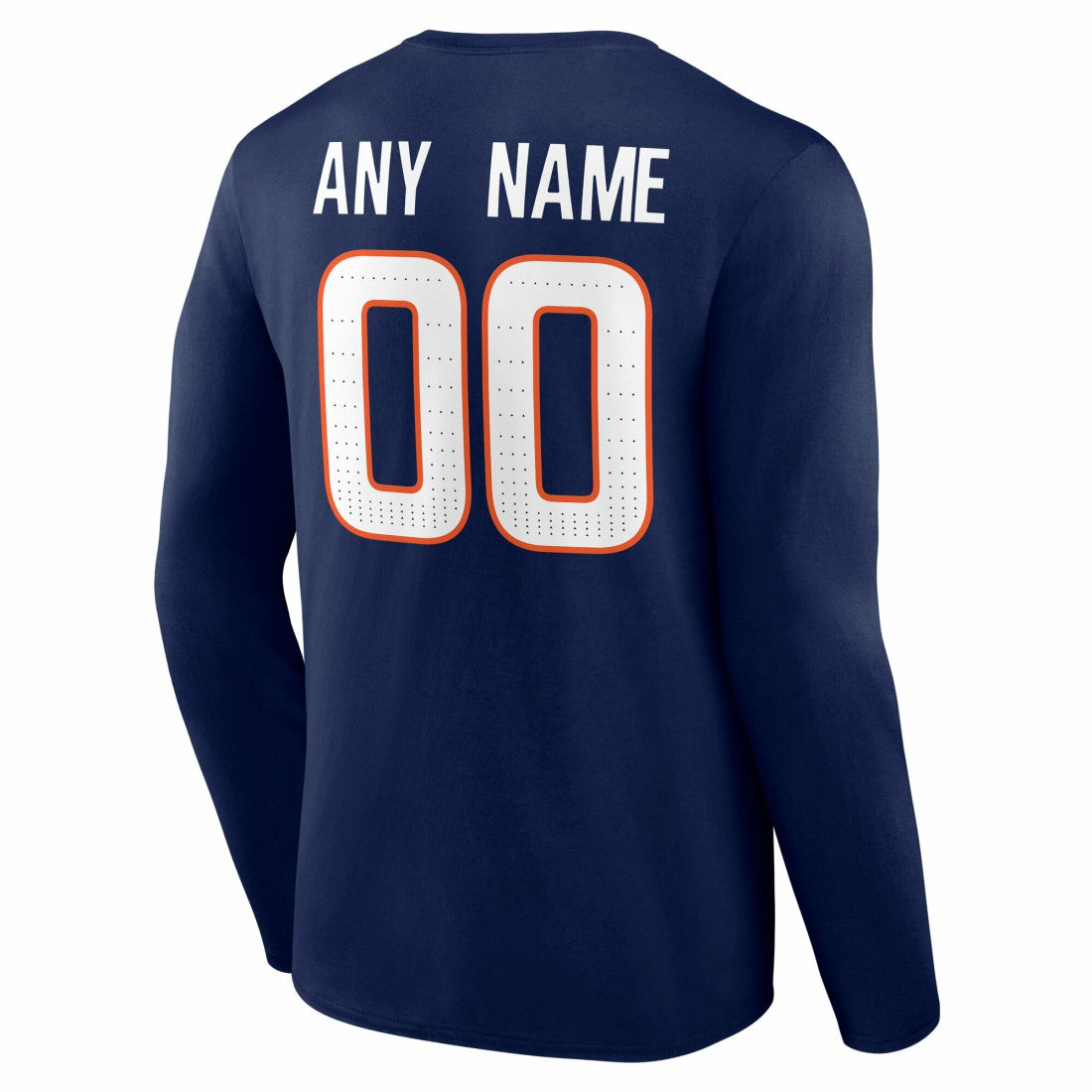 Denver Broncos Team Authentic Personalized Name & Number Long Sleeve T-Shirt - Navy - NFL