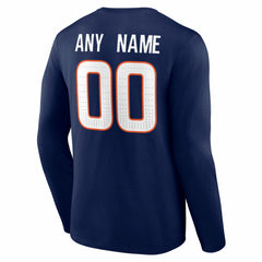 Denver Broncos Team Authentic Personalized Name & Number Long Sleeve T-Shirt - Navy - NFL