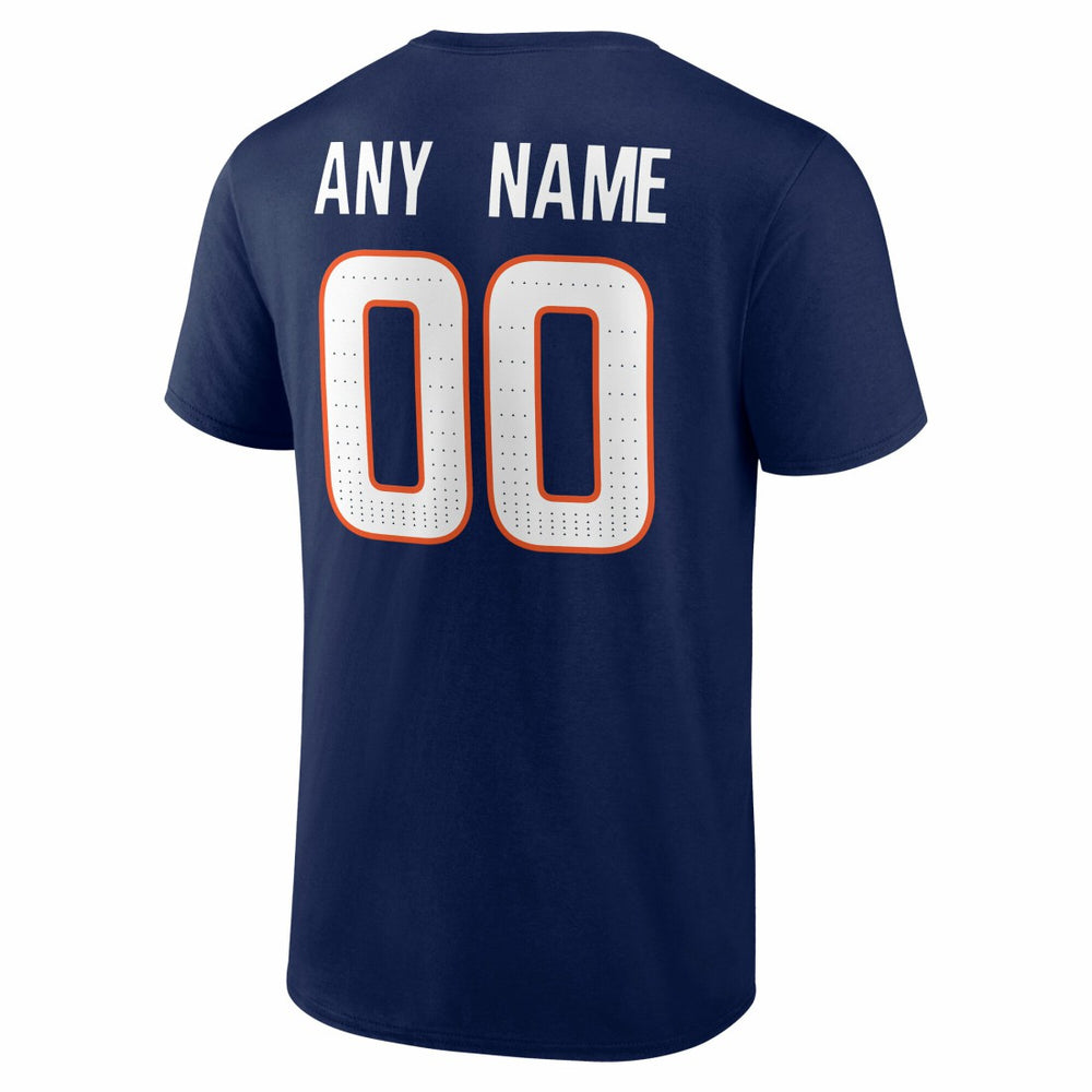Denver Broncos Team Authentic Personalized Name & Number T-Shirt - Navy - NFL