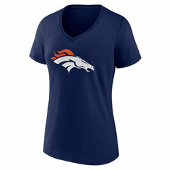 Denver Broncos Women's Team Authentic Personalized Name & Number V-Neck T-Shirt - Navy - NFL