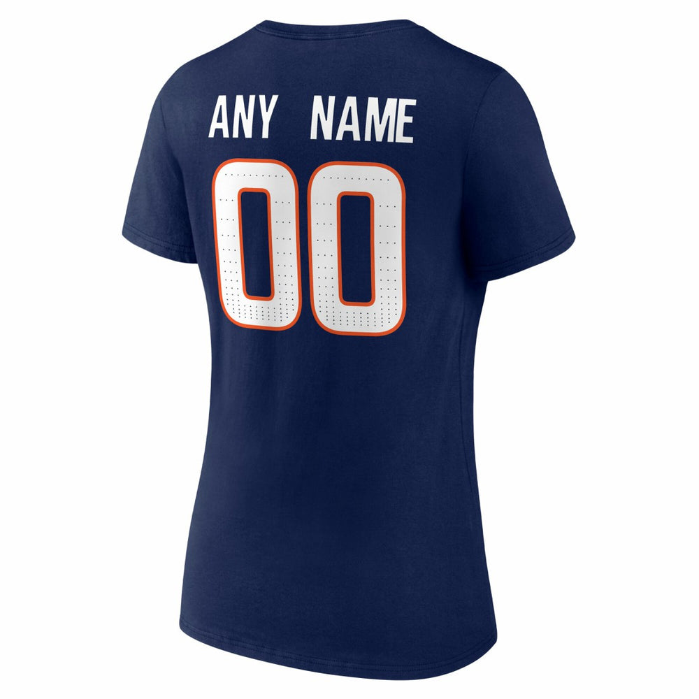 Denver Broncos Women's Team Authentic Personalized Name & Number V-Neck T-Shirt - Navy - NFL