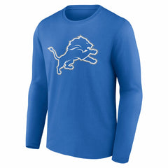 Detroit Lions Team Authentic Personalized Name & Number Long Sleeve T-Shirt - Blue - NFL
