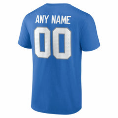 Detroit Lions Team Authentic Personalized Name & Number T-Shirt - Blue - NFL