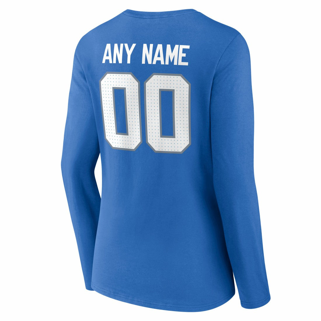 Detroit Lions Women's Team Authentic Personalized Name & Number Long Sleeve V-Neck T-Shirt - Blue - NFL