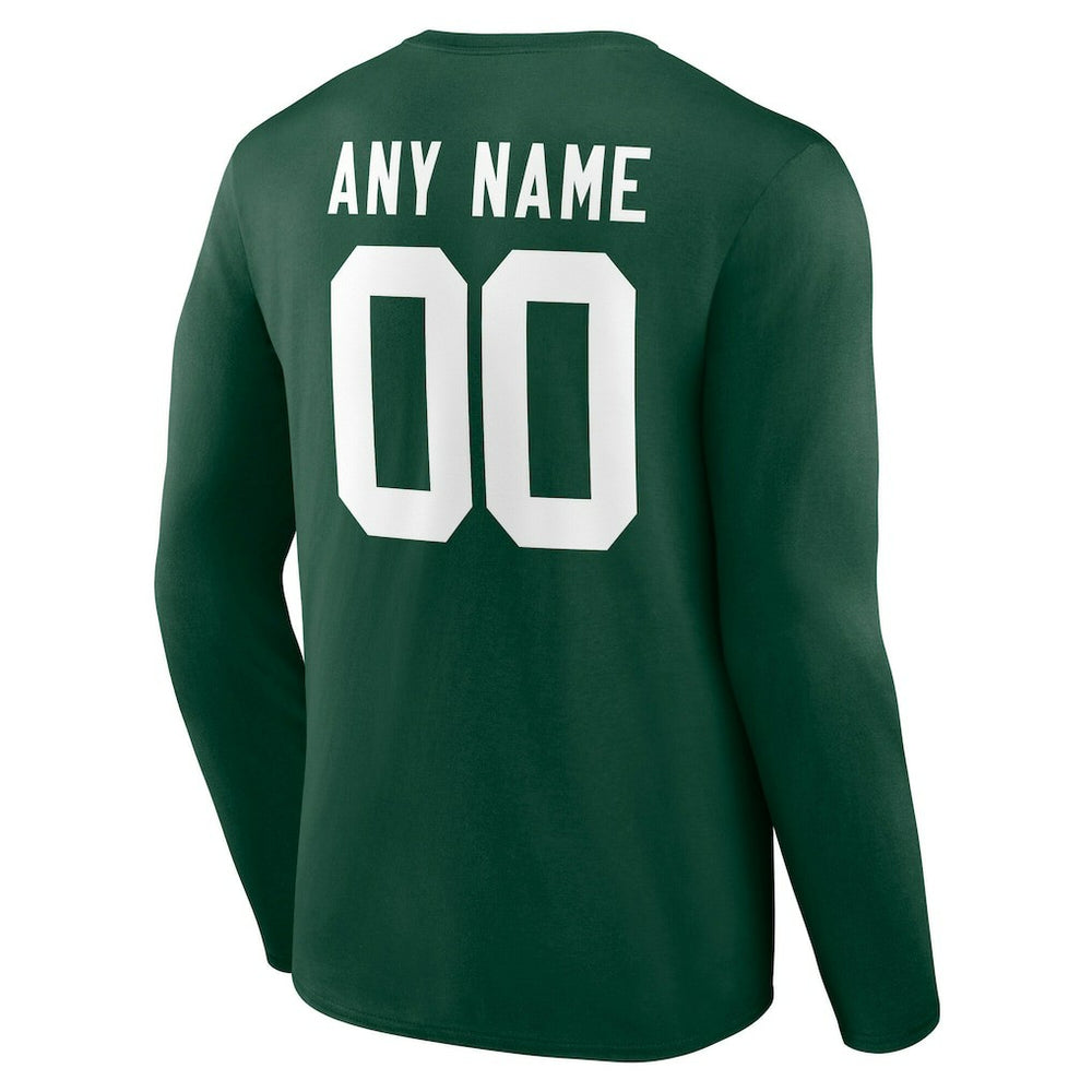 Green Bay Packers Team Authentic Personalized Name & Number Long Sleeve T-Shirt - Green - NFL