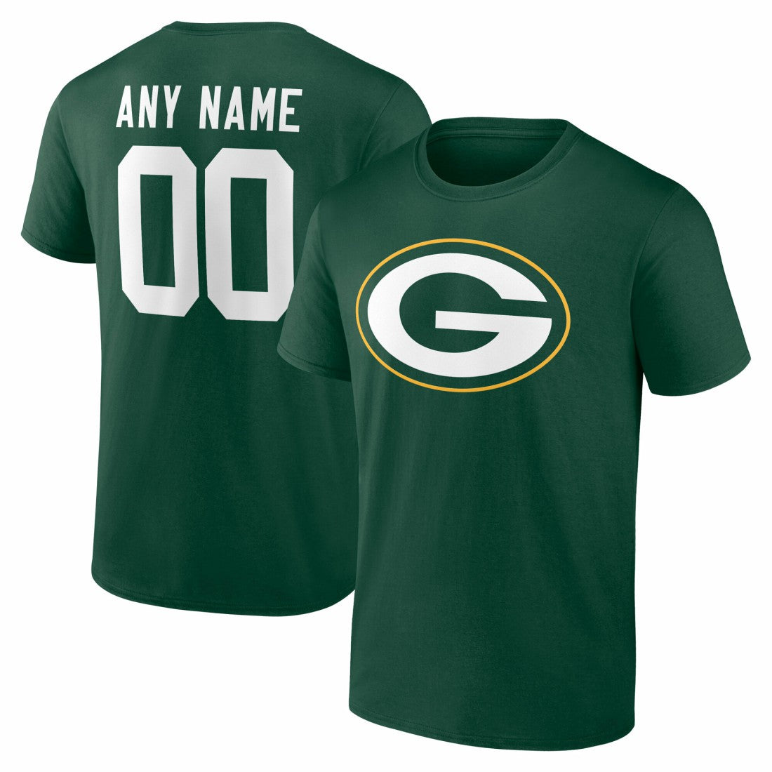 Green Bay Packers Team Authentic Personalized Name & Number T-Shirt - Green - NFL