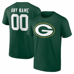 Green Bay Packers Team Authentic Personalized Name & Number T-Shirt - Green - NFL