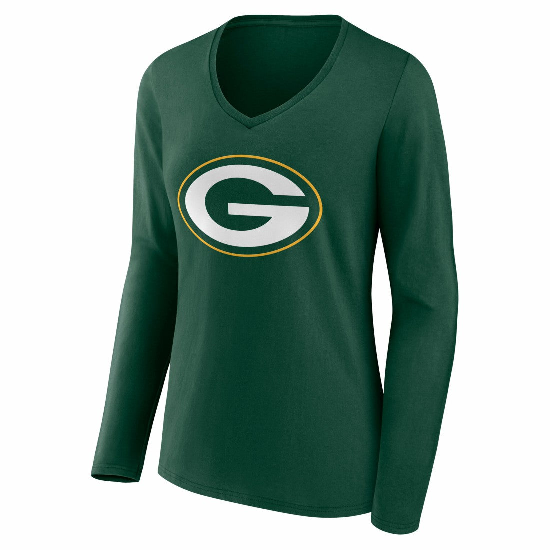 Green Bay Packers Women's Team Authentic Personalized Name & Number Long Sleeve V-Neck T-Shirt - Green - NFL