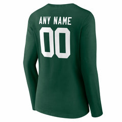 Green Bay Packers Women's Team Authentic Personalized Name & Number Long Sleeve V-Neck T-Shirt - Green - NFL