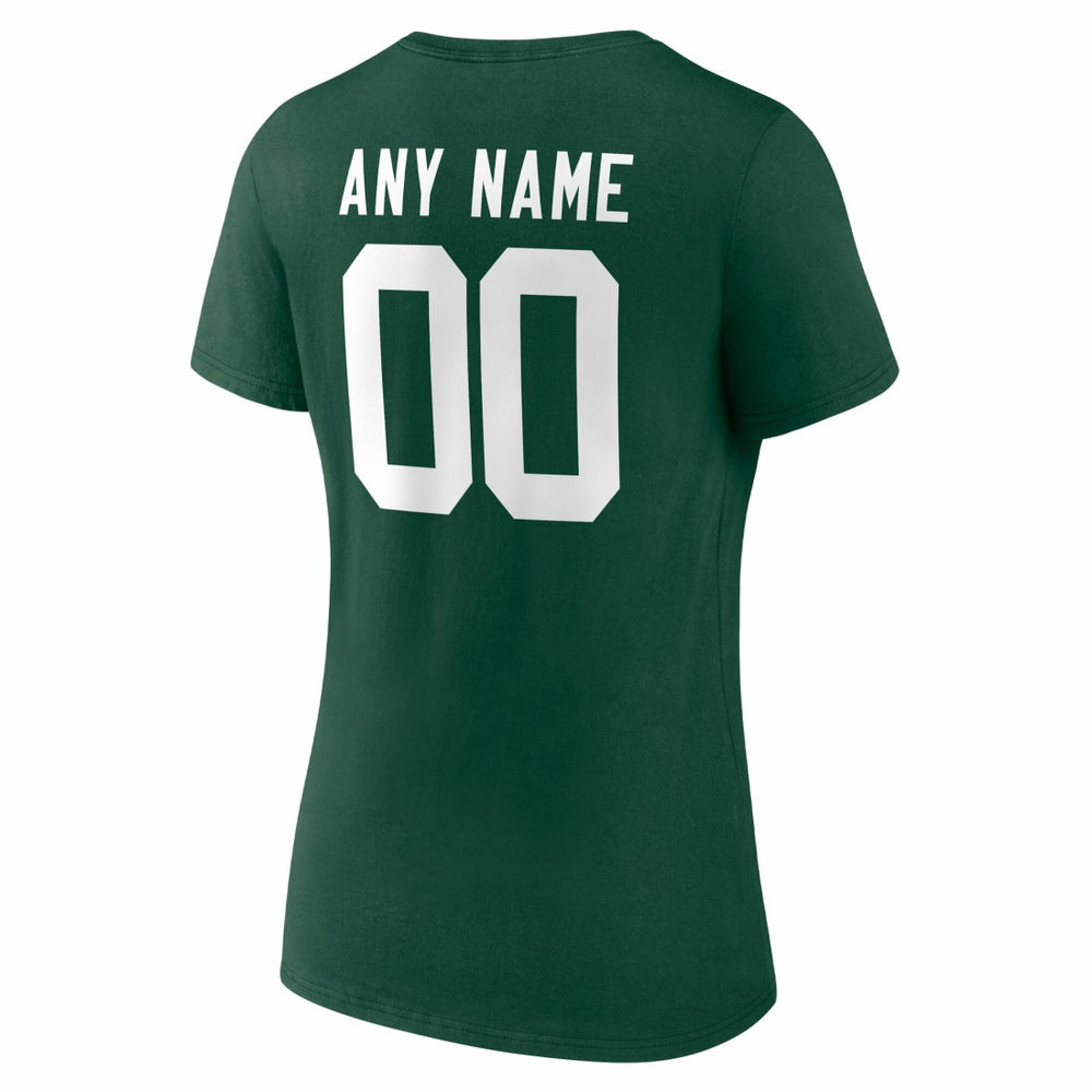 Green Bay Packers Women's Team Authentic Personalized Name & Number V-Neck T-Shirt - Green - NFL