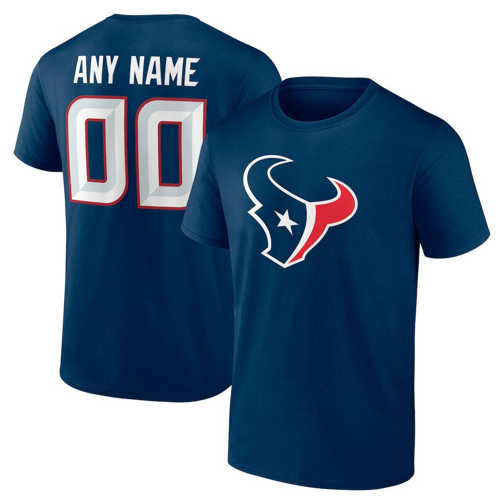 Houston Texans Team Authentic Personalized Name & Number T-Shirt - Navy - NFL