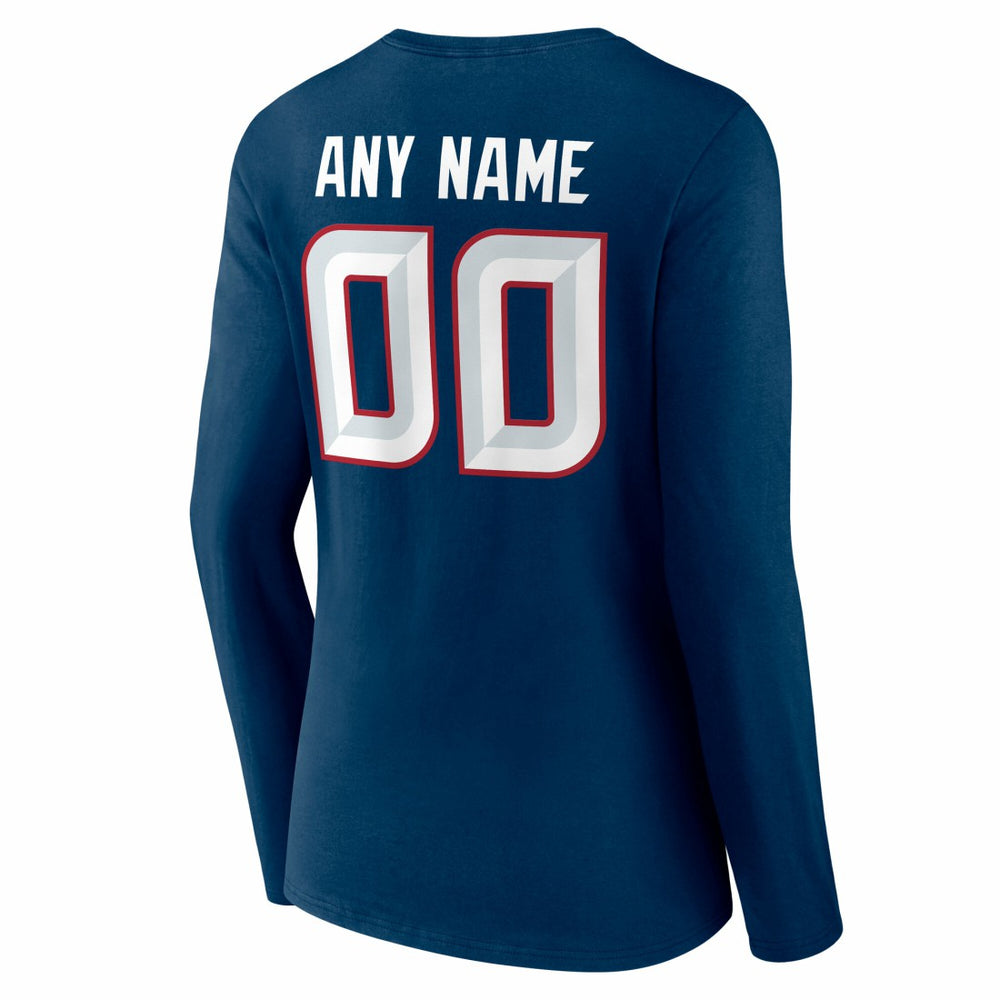 Houston Texans Women's Team Authentic Personalized Name & Number Long Sleeve V-Neck T-Shirt - Navy - NFL
