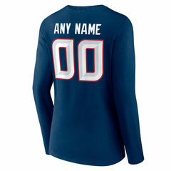 Houston Texans Women's Team Authentic Personalized Name & Number Long Sleeve V-Neck T-Shirt - Navy - NFL