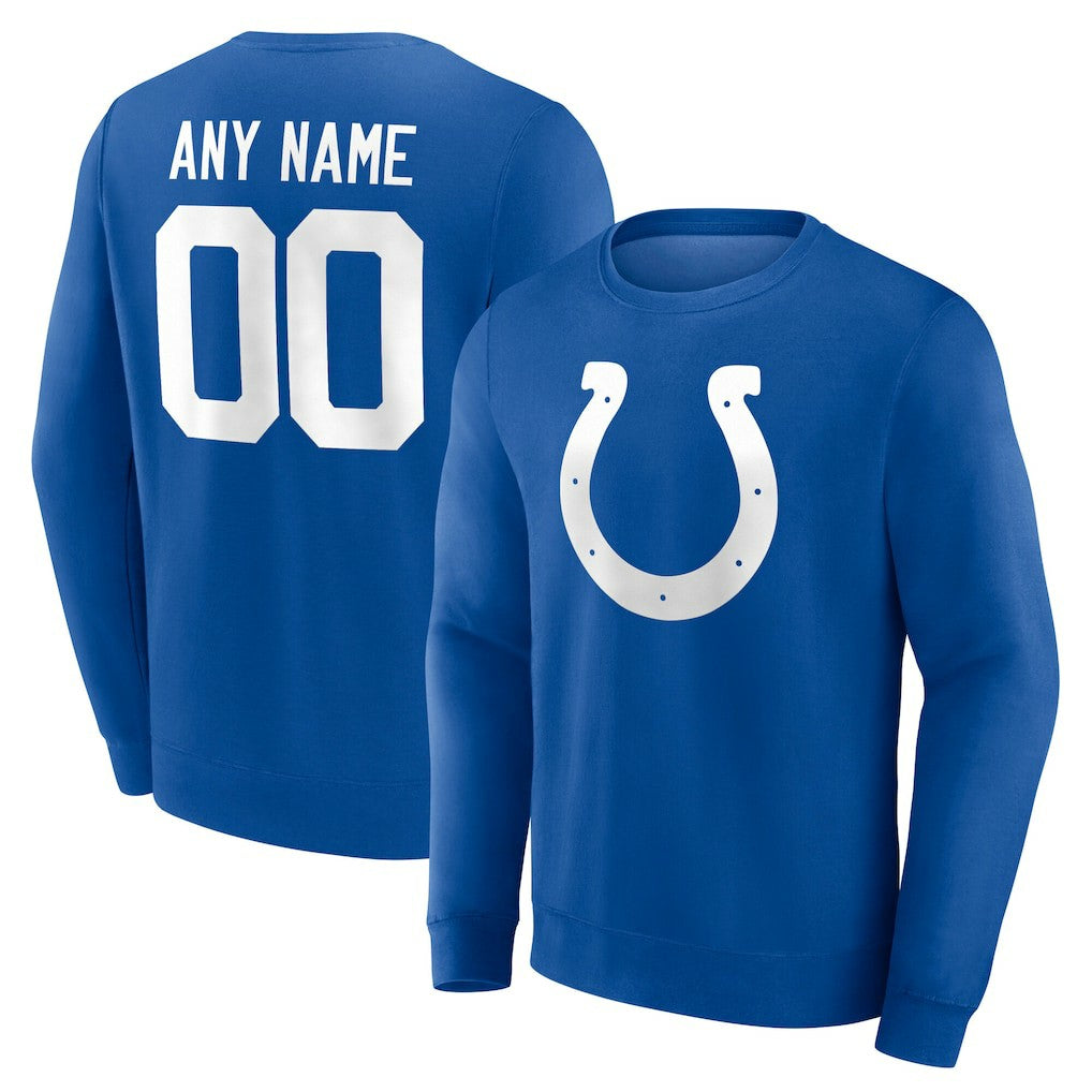 Indianapolis Colts Team Authentic Personalized Name & Number Sweatshirt - Royal - NFL