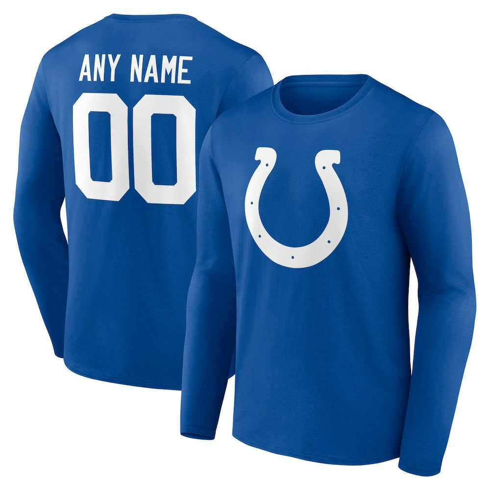 Indianapolis Colts Team Authentic Personalized Name & Number Long Sleeve T-Shirt - Royal - NFL