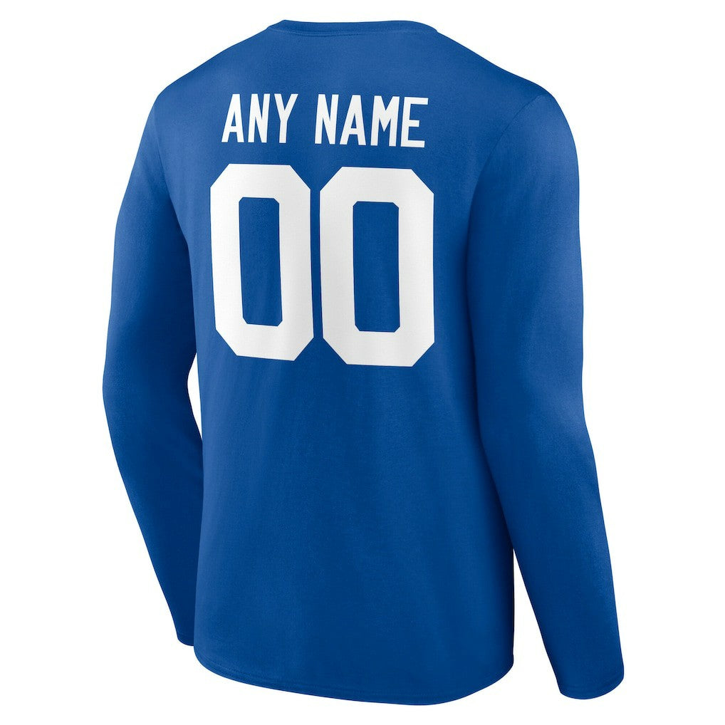 Indianapolis Colts Team Authentic Personalized Name & Number Long Sleeve T-Shirt - Royal - NFL