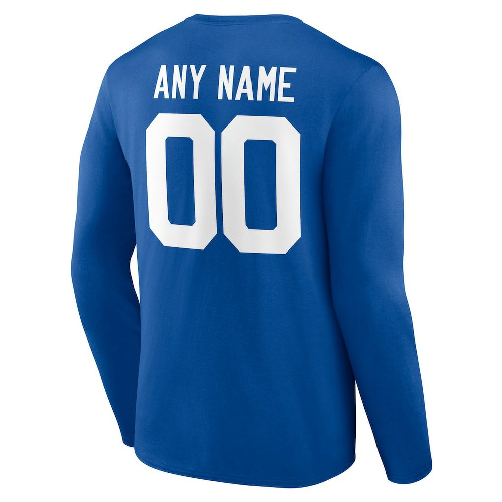 Indianapolis Colts Team Authentic Personalized Name & Number Long Sleeve T-Shirt - Royal - NFL