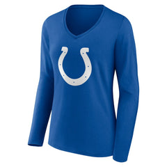 Indianapolis Colts Women's Team Authentic Personalized Name & Number Long Sleeve V-Neck T-Shirt - Royal - NFL