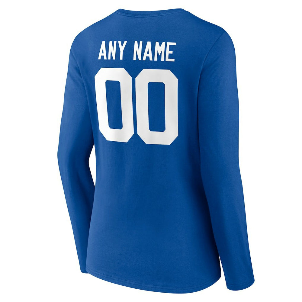 Indianapolis Colts Women's Team Authentic Personalized Name & Number Long Sleeve V-Neck T-Shirt - Royal - NFL