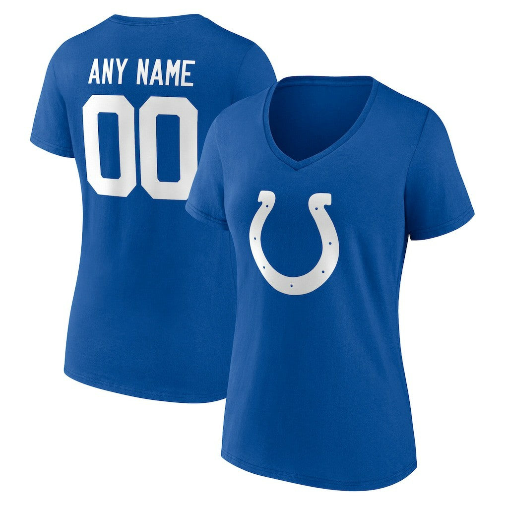Indianapolis Colts Women's Team Authentic Personalized Name & Number V-Neck T-Shirt - Royal - NFL