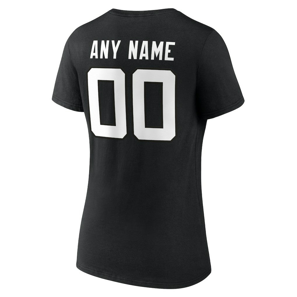 Jacksonville Jaguars Women's Team Authentic Personalized Name & Number V-Neck T-Shirt - Black - NFL
