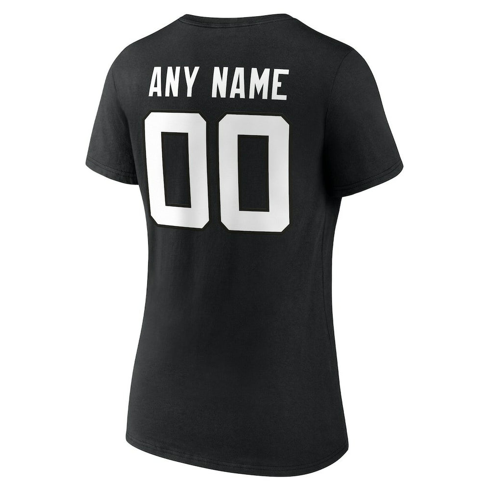 Jacksonville Jaguars Women's Team Authentic Personalized Name & Number V-Neck T-Shirt - Black - NFL