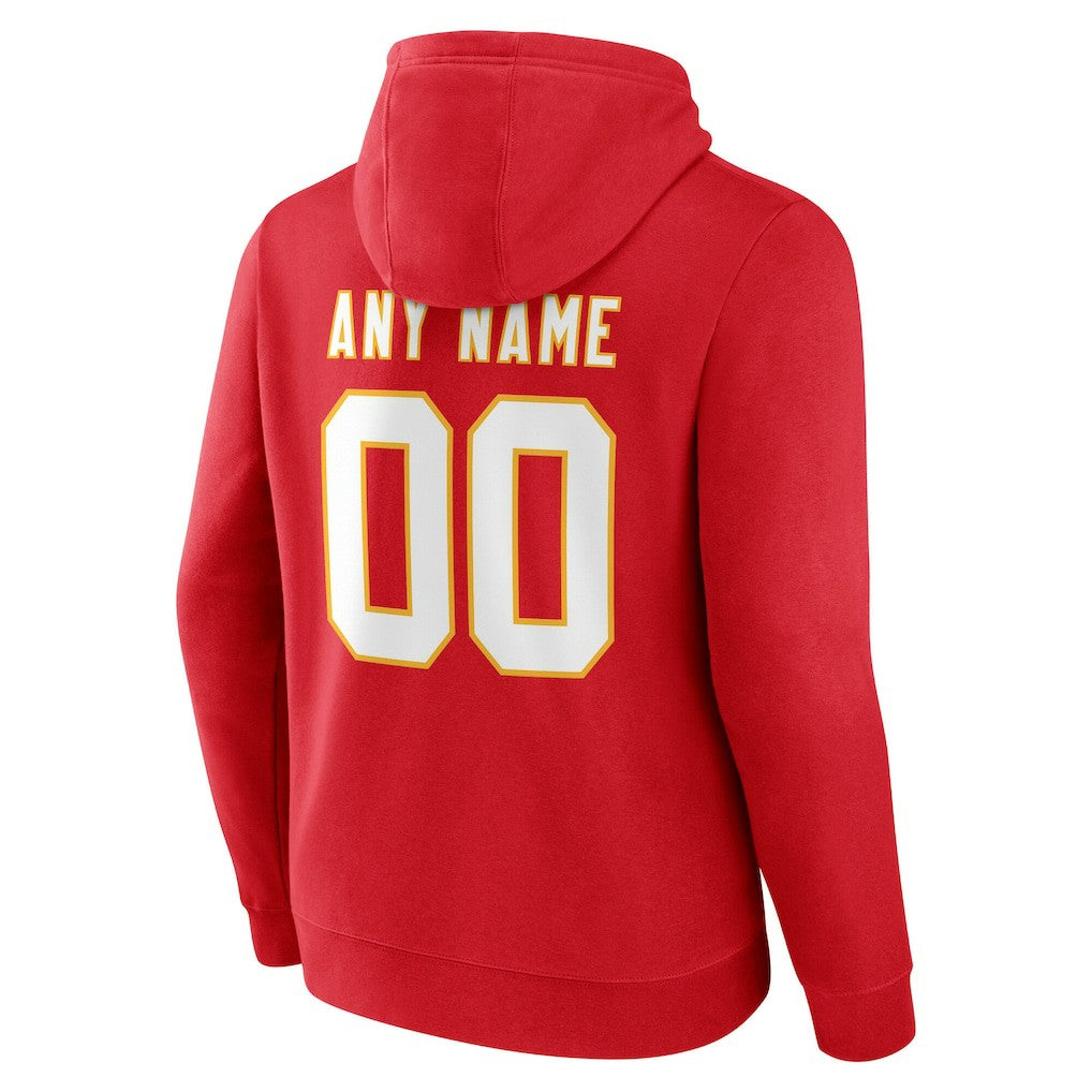 Kansas City Chiefs Team Authentic Personalized Name & Number Hoodie - Red - NFL