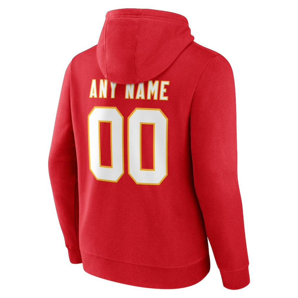 Kansas City Chiefs Team Authentic Personalized Name & Number Hoodie - Red - NFL