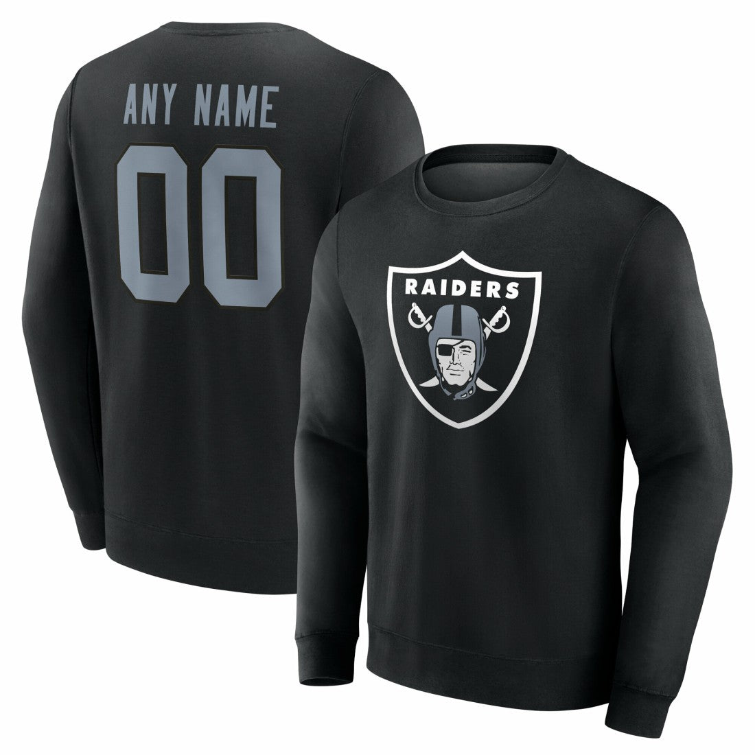 Las Vegas Raiders Team Authentic Personalized Name & Number Sweatshirt - Black - NFL