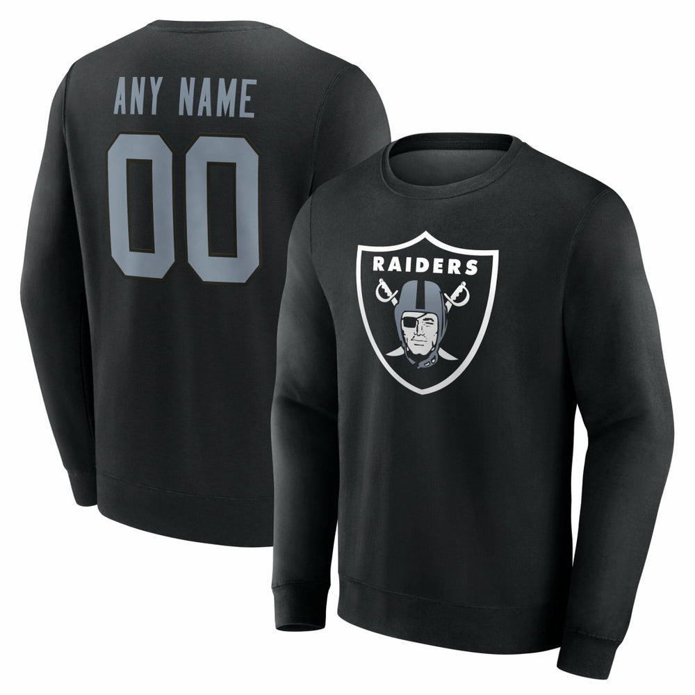 Las Vegas Raiders Team Authentic Personalized Name & Number Sweatshirt - Black - NFL
