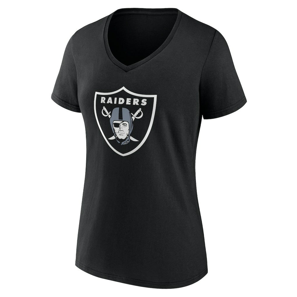 Las Vegas Raiders Women's Team Authentic Personalized Name & Number V-Neck T-Shirt - Black - NFL