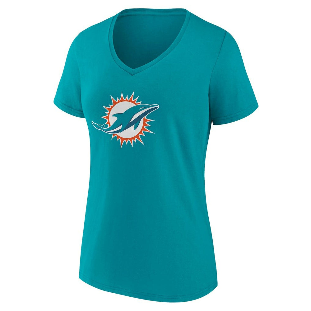 Miami Dolphins Women's Team Authentic Personalized Name & Number V-Neck T-Shirt - Aqua - NFL