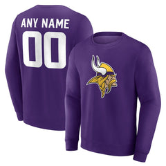 Minnesota Vikings Team Authentic Personalized Name & Number Sweatshirt - Purple - NFL