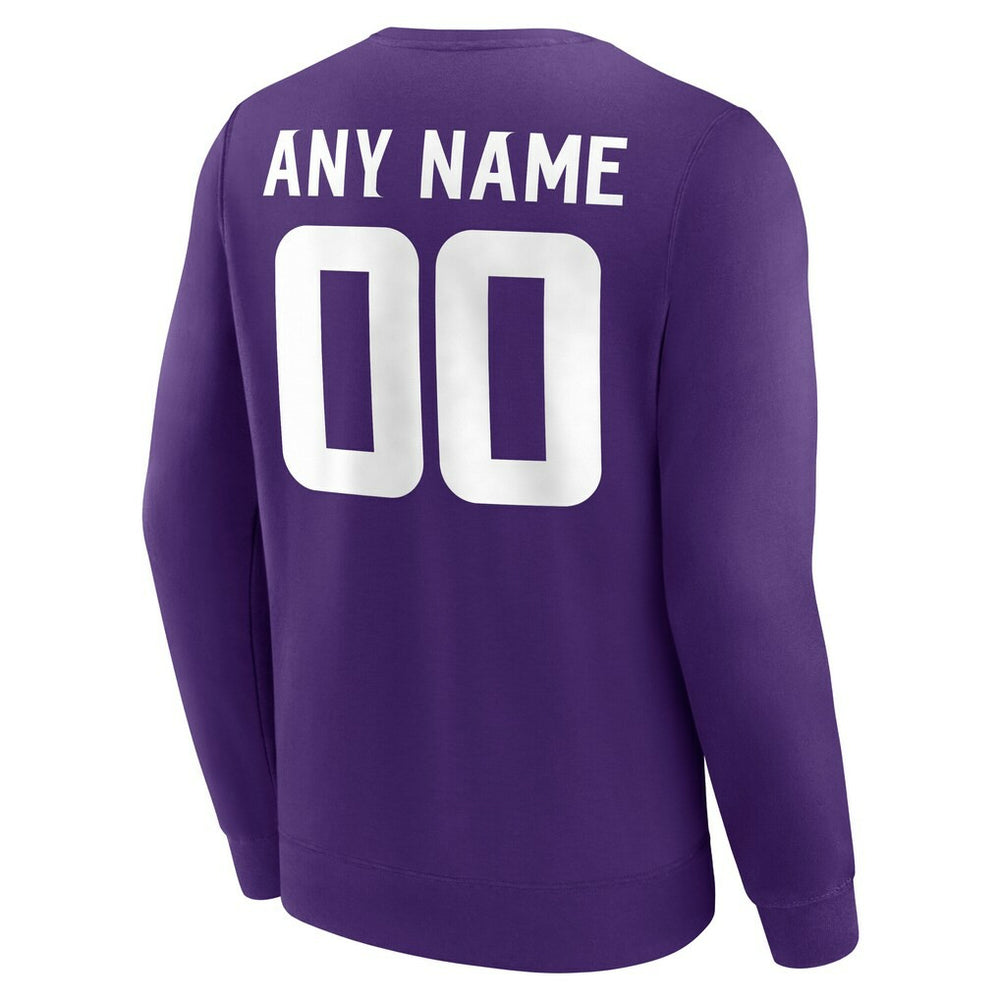 Minnesota Vikings Team Authentic Personalized Name & Number Sweatshirt - Purple - NFL