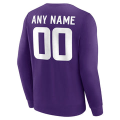 Minnesota Vikings Team Authentic Personalized Name & Number Sweatshirt - Purple - NFL
