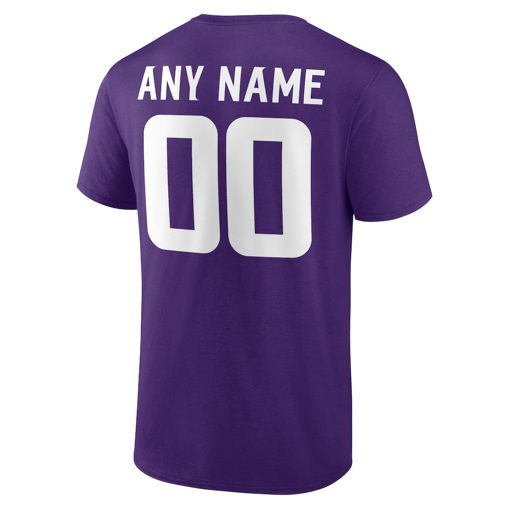 Minnesota Vikings Team Authentic Personalized Name & Number T-Shirt - Purple - NFL