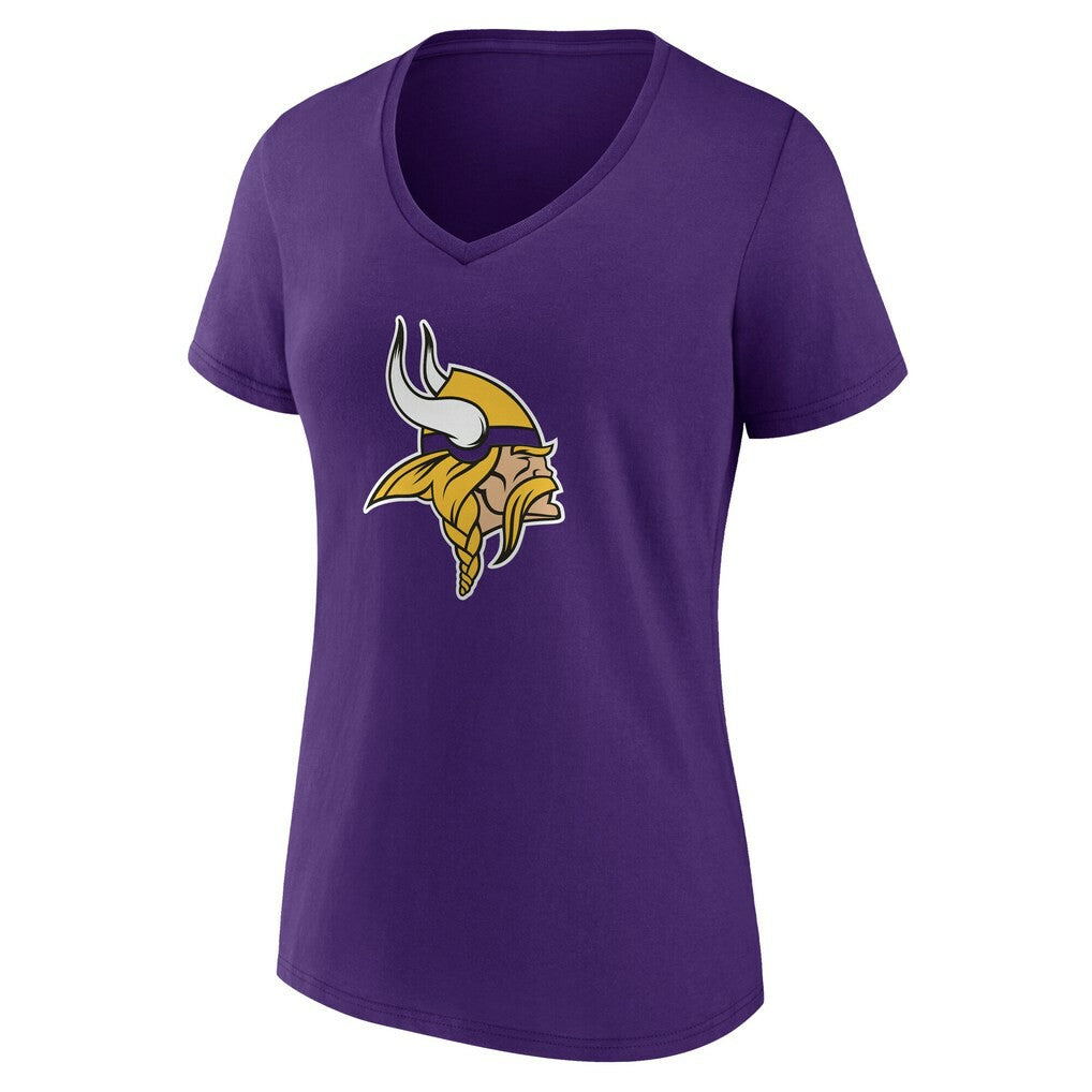 Minnesota Vikings Women's Team Authentic Personalized Name & Number V-Neck T-Shirt - Purple - NFL