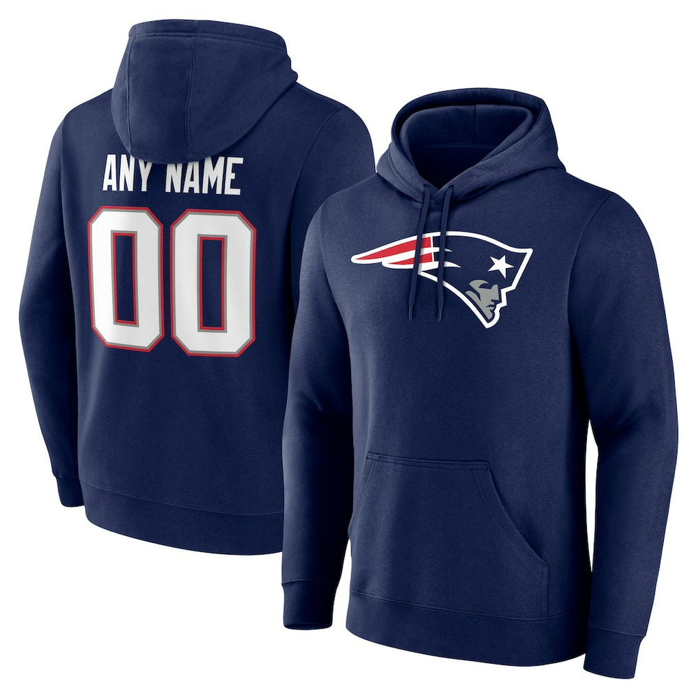 New England Patriots Team Authentic Personalized Name & Number Hoodie - Navy - NFL