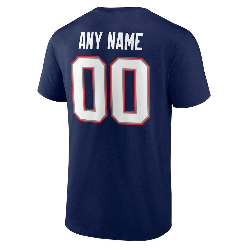 New England Patriots Team Authentic Personalized Name & Number T-Shirt - Navy - NFL