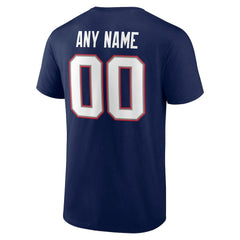 New England Patriots Team Authentic Personalized Name & Number T-Shirt - Navy - NFL