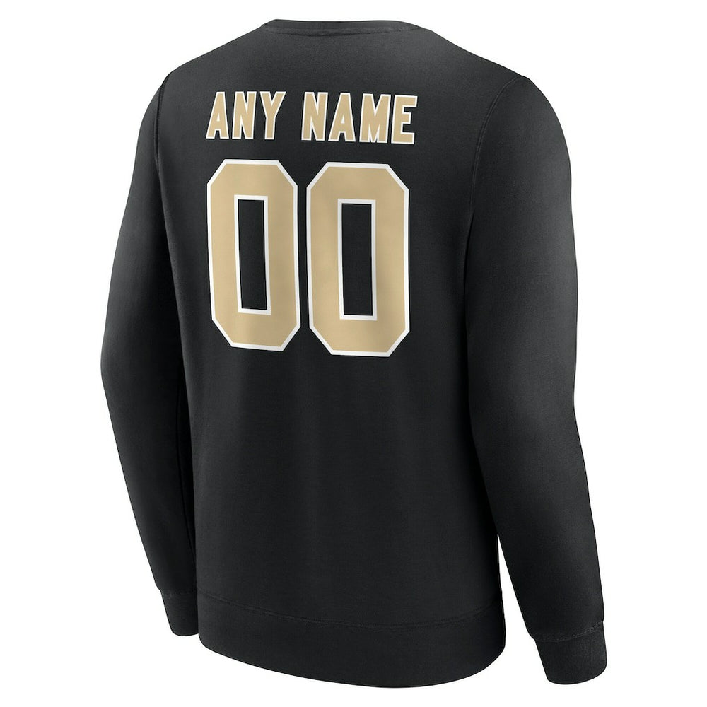 New Orleans Saints Team Authentic Personalized Name & Number Sweatshirt - Black - NFL