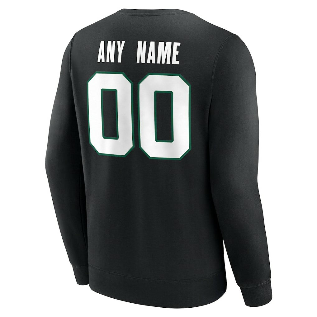 New York Jets Team Authentic Personalized Name & Number Sweatshirt - Black - NFL